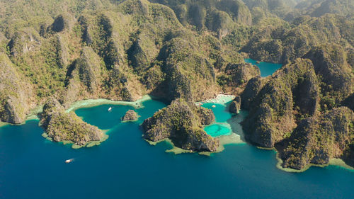 Scenic view of sea against mountain