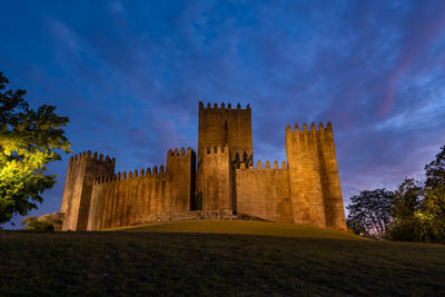 Guimaraes castle at sunset, in portugal