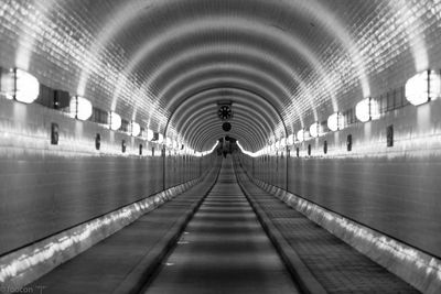 Illuminated empty tunnel