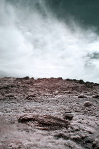 Scenic view of land against sky