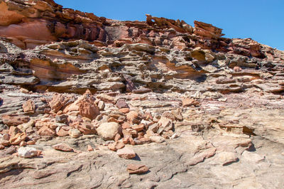 Low angle view of rock formation