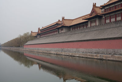 Reflection of built structures in water