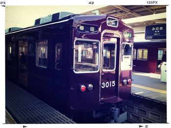 Train at railroad station platform