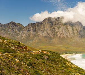 Scenic view of mountains against sky