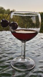 Close-up of wine glass