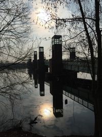 Reflection of buildings in water