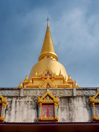 The thai pagoda traditional building against sky