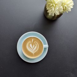 High angle view of coffee on table