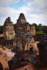 Old temple building against sky