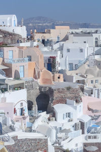 High angle view of buildings in town