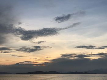 Scenic view of sea against sky at sunset