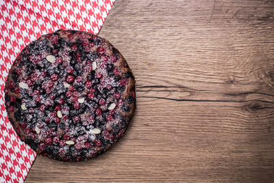 Directly above shot of cake on table