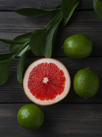 Close-up of citrus fruit on table