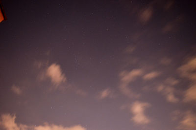 Low angle view of sky at night