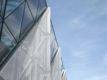 Low angle view of modern building against sky