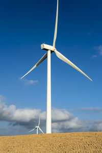 Green energy produced with windmills in the mountains of catalonia