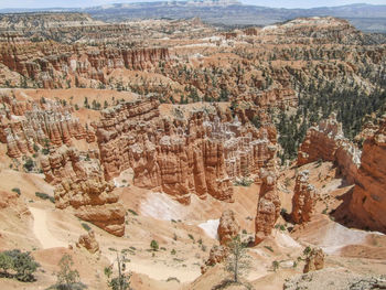 Aerial view of rock formations