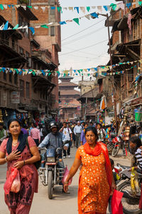 People at market stall