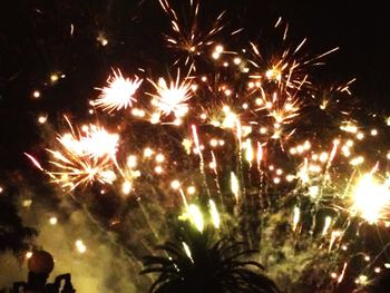 Low angle view of firework display