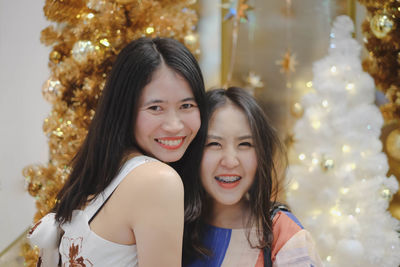 Portrait of smiling young women