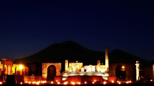 City lit up at night