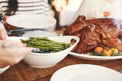 Close-up of food on table