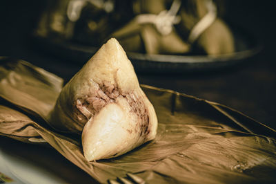 Zongzi is a delicacy that chinese people must eat during the dragon boat festival 