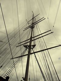 Low angle view of sailboat against sky