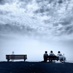 People sitting on bench