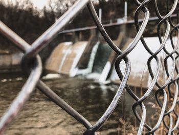 Detail shot of chainlink fence