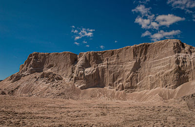 Rock formations in desert against sky