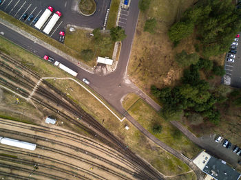 High angle view of traffic on road