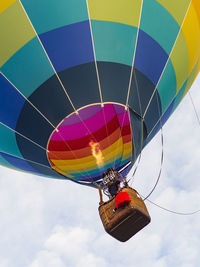 Low angle view of hot air balloon against sky