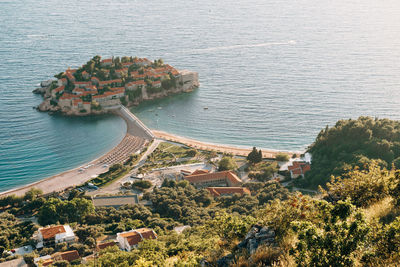 High angle view of sea against sky