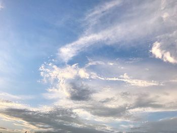 Low angle view of clouds in sky