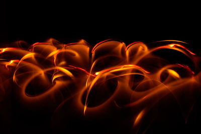 Close-up of fire against black background