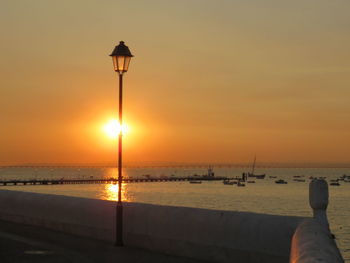 Scenic view of beach during sunset