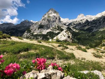 Scenic view of mountains against sky