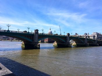Bridge over river in city