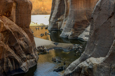 Panoramic view of sea and rocks