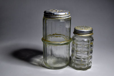 Close-up of glass jar on table