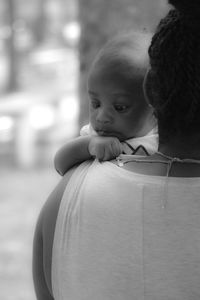 Close-up of woman with baby