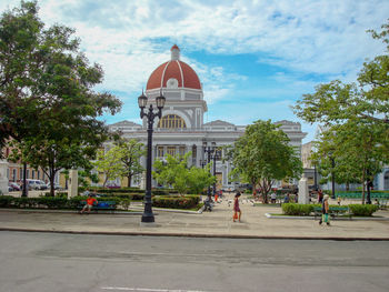 View of building against cloudy sky