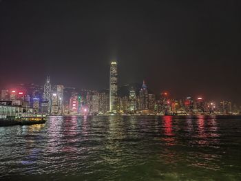 Illuminated city at night