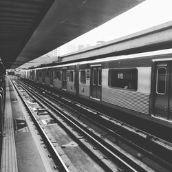 Train at railroad station platform