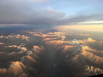 Aerial view of landscape against sky