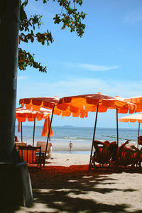 Scenic view of beach against sky