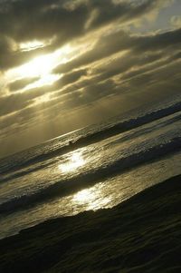 Scenic view of sea at sunset