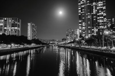 Illuminated city at night