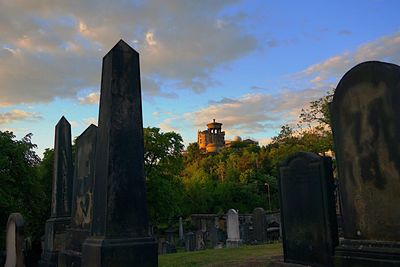 Cemetery against sky